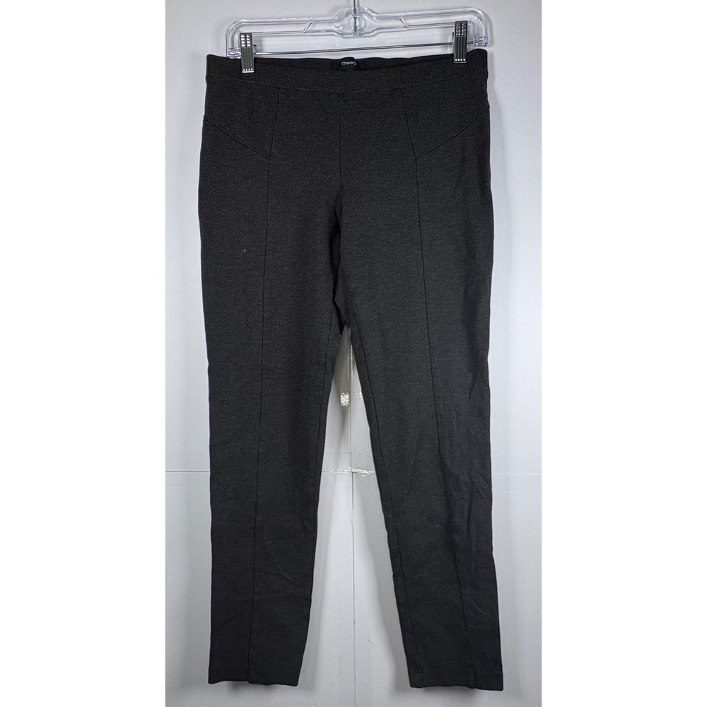 Theory Women's Aurore Sabali Knit Leggings Gray Skinny Pull On Stretch Size M‎